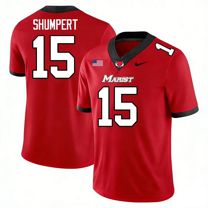 Marist Red Foxes #15 Reed Shumpert College Football Jerseys,Uniforms-Red